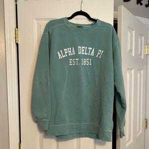 Teal Blue Alpha Delta Pi Comfort Colors Crewneck